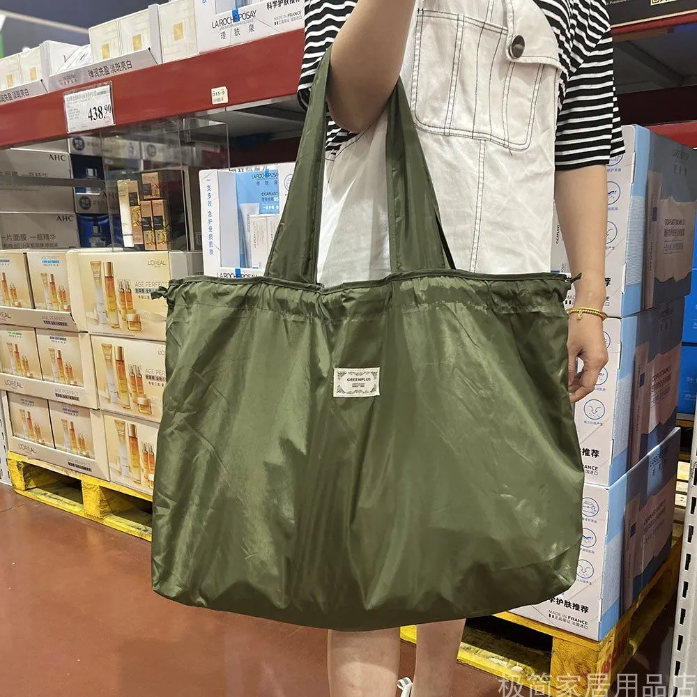 Large Capacity Foldable Shopping Bag, Portable Reusable Grocery Tote, Waterproof Eco-Friendly Bag for Supermarket Travel Storage