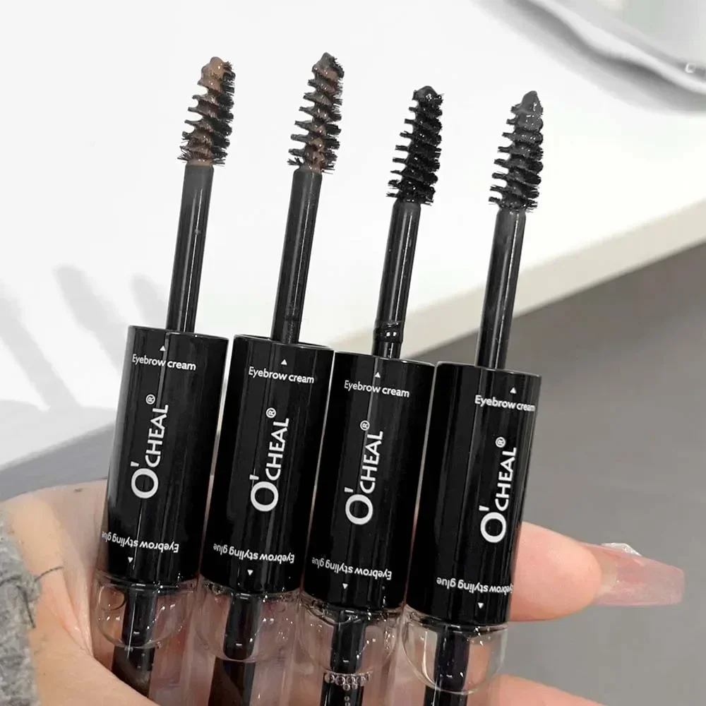 Gel coiffant pour sourcils, teinture noire et brune, Double extrémité, durable, teinte pour sourcils sauvages, cire transparente, liquide, crème, cosmétiques