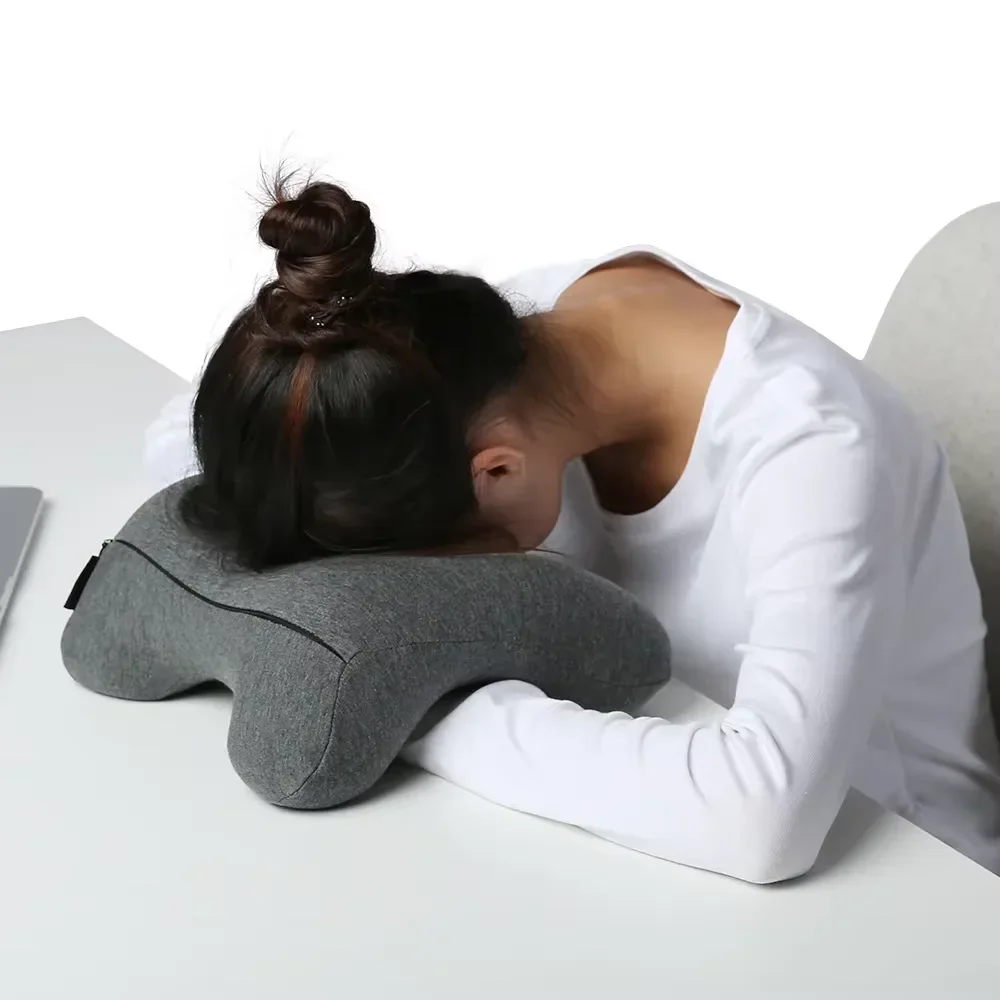 Orthopedic Memory Foam Sleeping Nap Pillow, Support for Student Desk Rest, Lunch Break, Office Travel Headrest