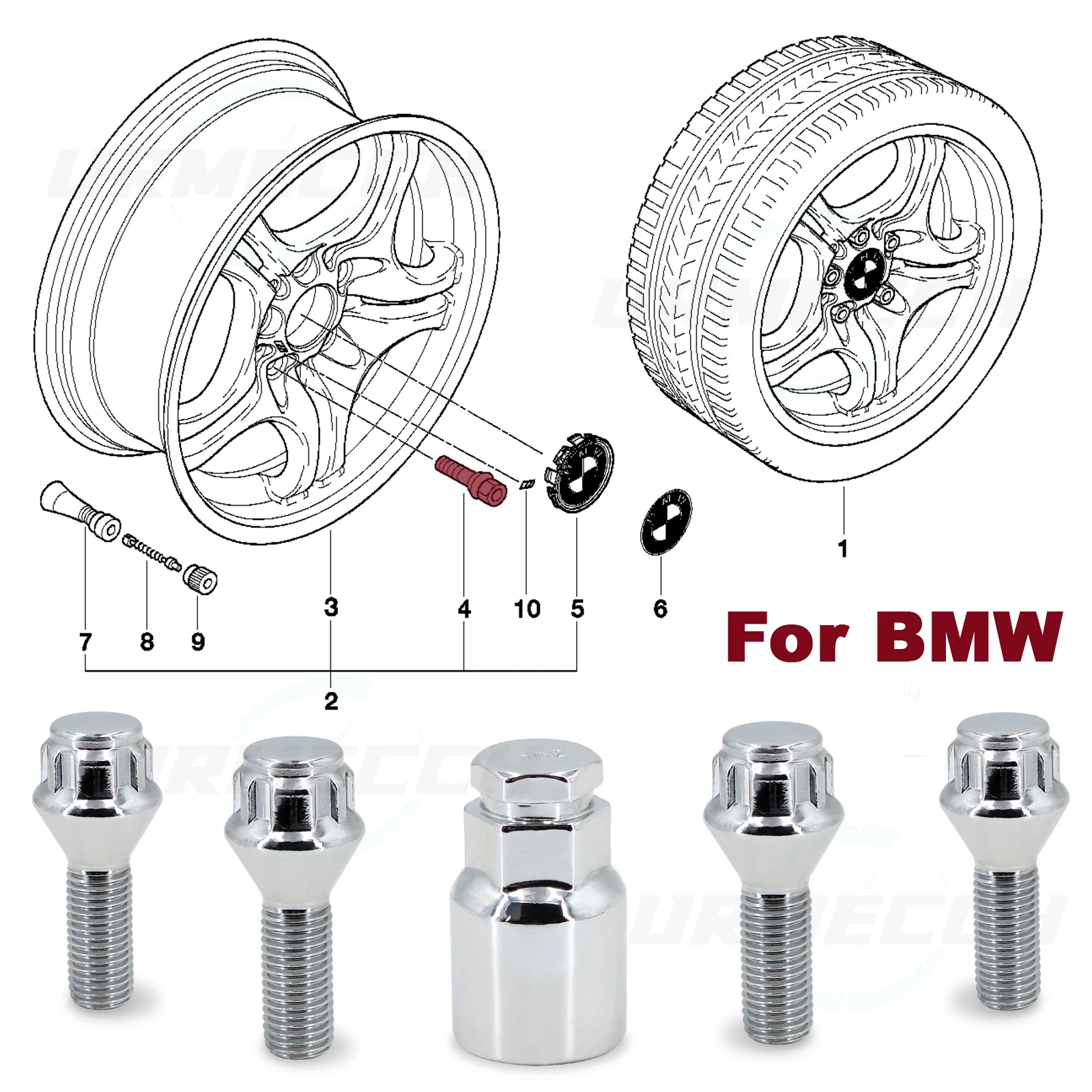 

WheelBolts Locking Lug Nuts M12 x 1.5 with Locks Key For Nissan MICRA (K12) Qashqai NOTE (E11) Alloy Wheel Lug Stud & Taper Seat