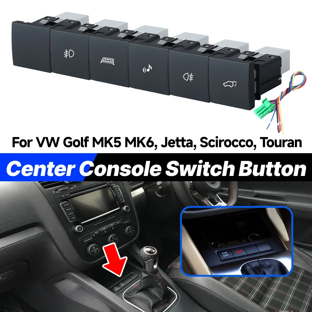 

1pcs Transmission Gear Box Center Console Switch Button For VW Golf Mk5 MK6 Jetta Scirocco Touran