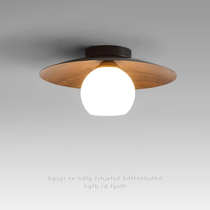 

Japanese Retro Walnut Wood Ceiling Lamp Simple Entrance Lighting Restaurant Homestay Ceiling Lamp Home Staircase Balcony LED