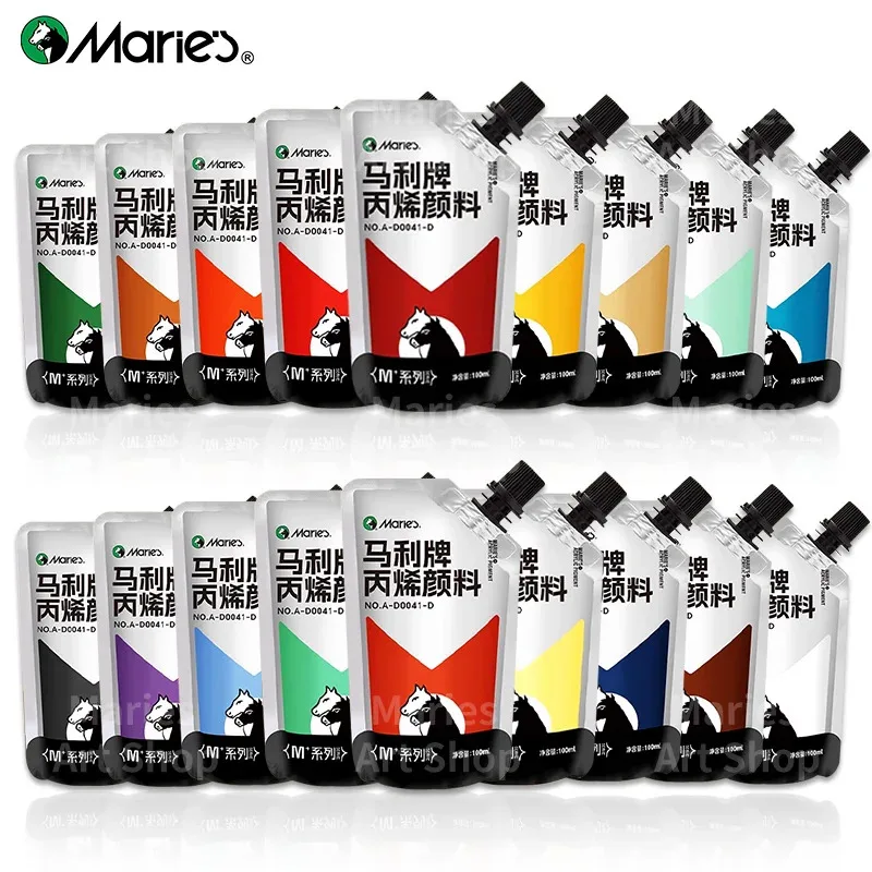 juego-de-pintura-acrilica-marie's-a-granel-18-colores-100-ml-338-oz-multiusos-de-secado-rapido-ideal-para-paredes-ropa-manualidades-perfecto-para-artistas