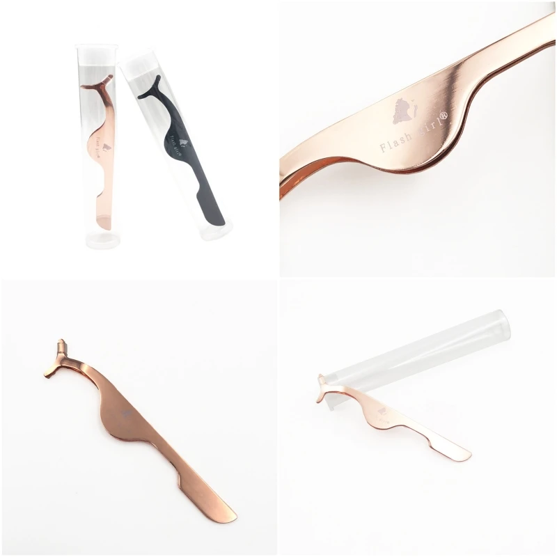 Professional Eyelash Tweezers for Beauty Salons Stainless Steel Eyelash Enhancer Tool with Custom Logo for Makeup Artists