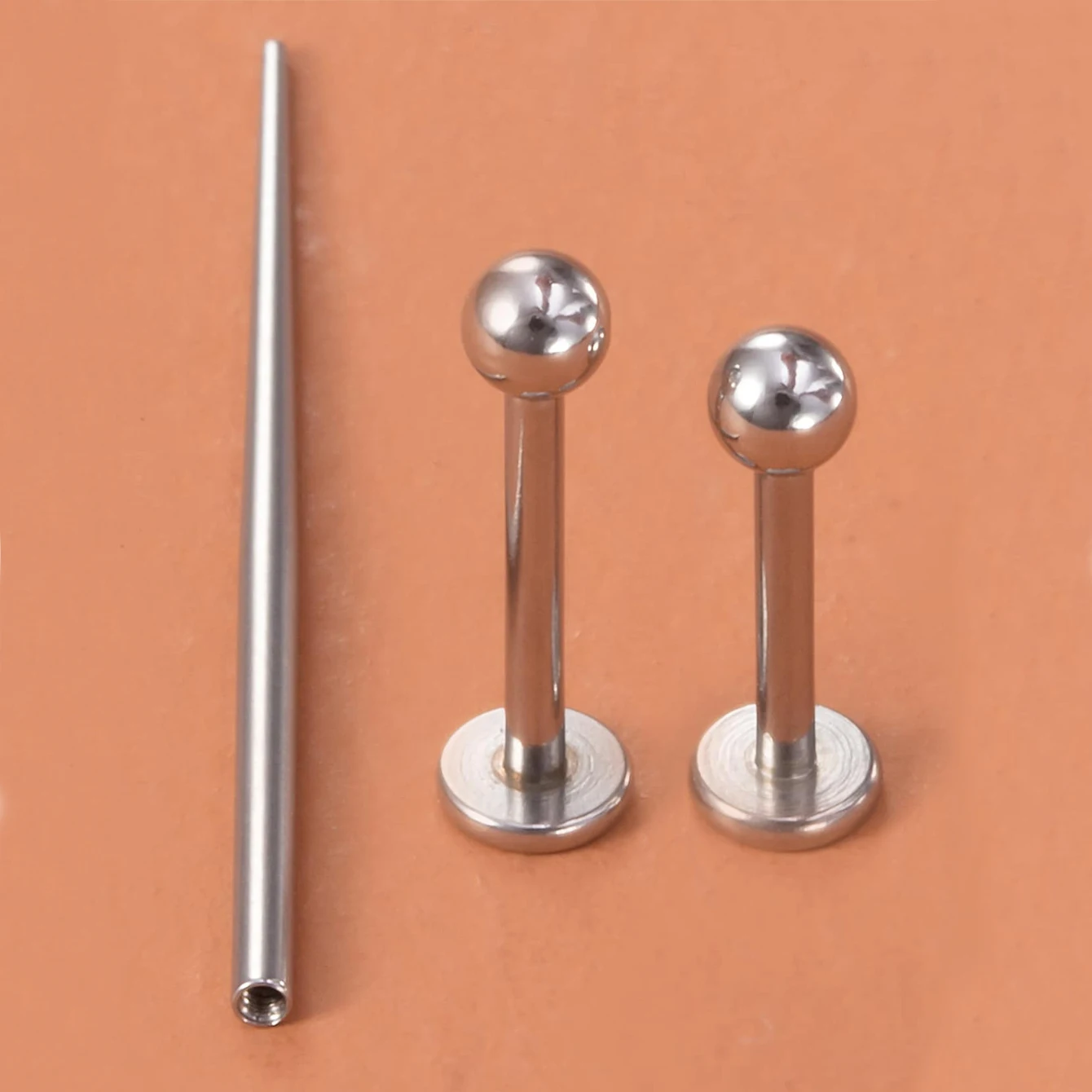 3pcs Lip Nail Piercing Kit Stainless Steel Tapered Pin Push-In Spiral Stretcher Wear Easy Tool Lip Tongue Ring Cartilage Earring
