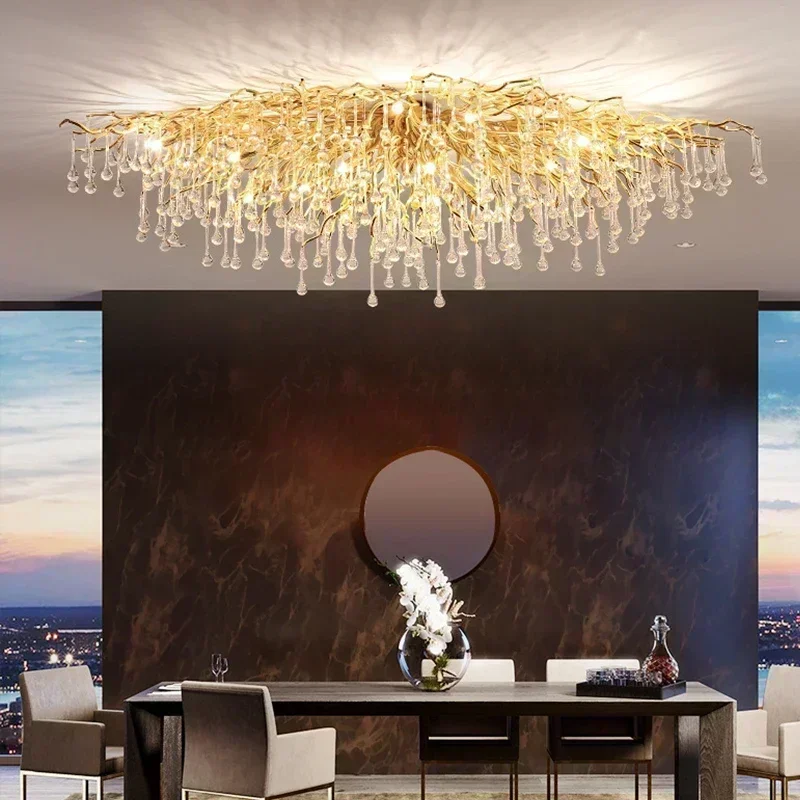 Luxury LED Crystal Ceiling Lights Modern Chandeliers Home Hanging Pendant Lamp Living Dining Room Bedroom Lustre Lampara techo