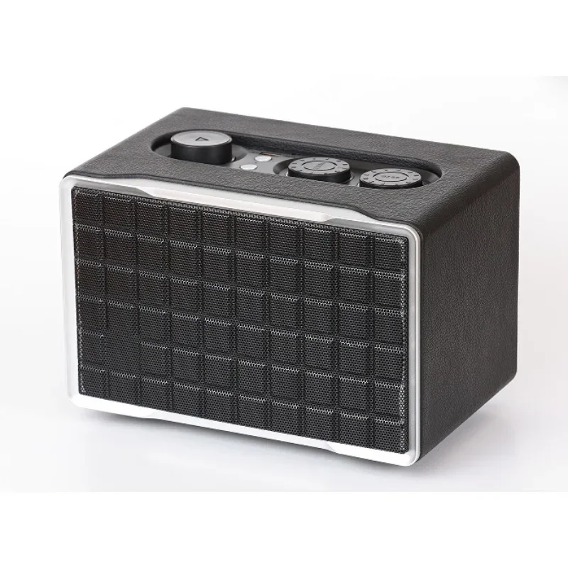 M28 Bluetooth Speaker Retro Leather High Quality HiFi Speaker Desktop Wooden Speaker Suitable for Car Outdoor and Home Use