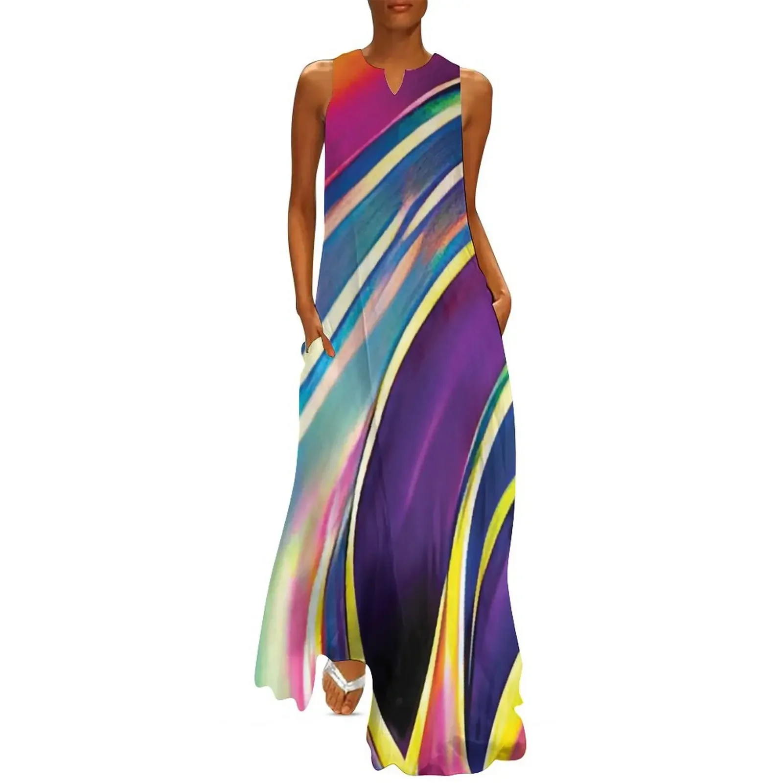 

Vibrant Life Abstract Digital Paintings Long Dress dress women elegant luxury women dress chic and elegant evening