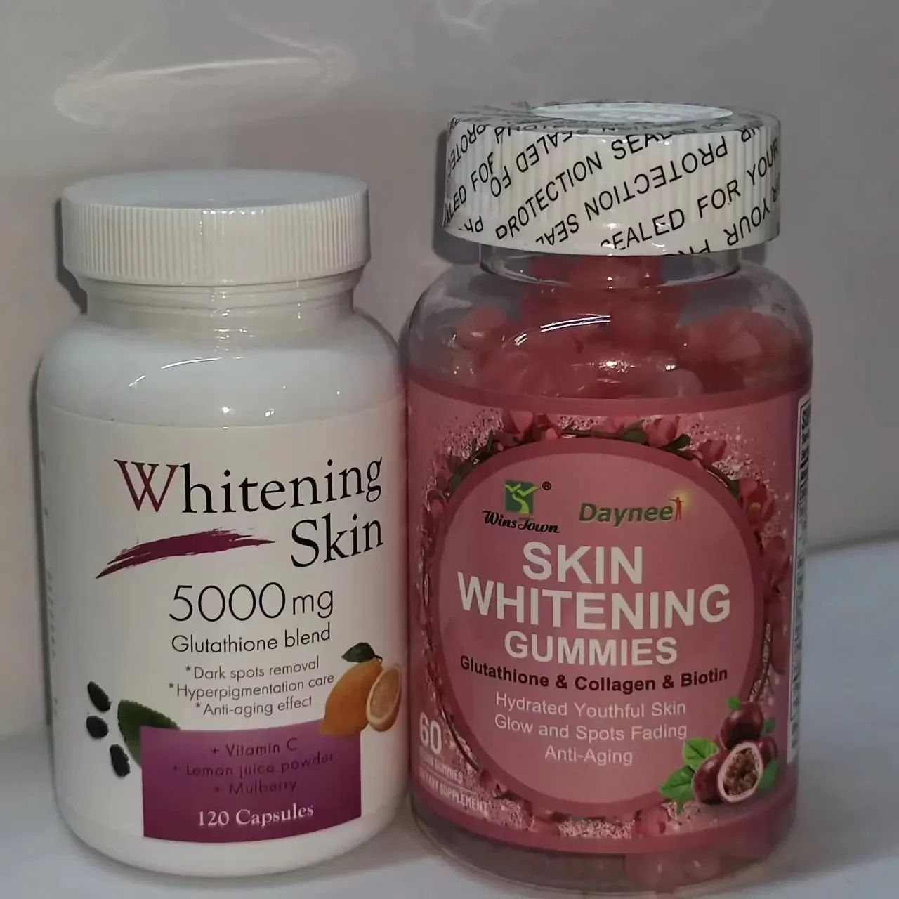 1 set Skin Whitening Gummies Glutathione+ 5000mg Glutathione Beautifying Brightening Capsule