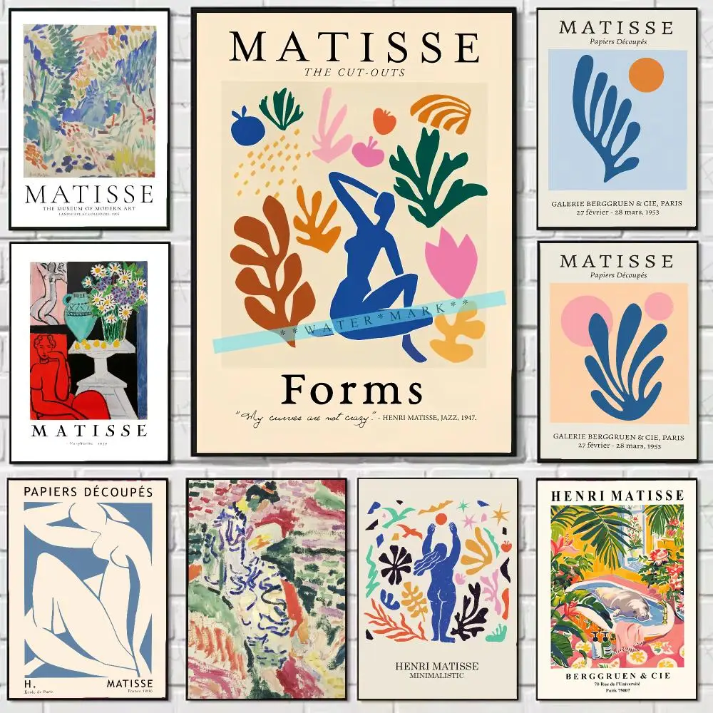 artist H-Henri Matissee Poster Stickers, suitable for game rooms, bedrooms, corridors, home wall art decor, gifts