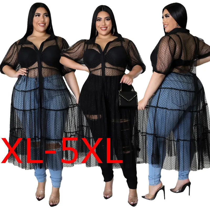 

plus Size Long Top Blouse for plus Size Women Sexy Ladies Shirt Commute Style High Waist PVC Fabric Citywalk Long Sleeve V-Neck