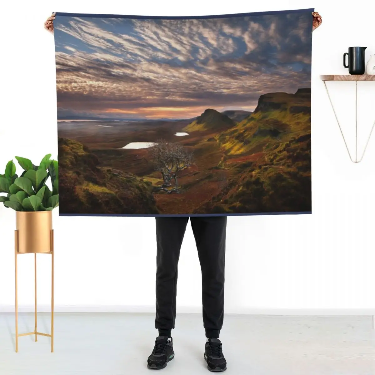 Quiraing Sunrise Trotternish Isle of Skye Scotland. Throw Blanket For Sofa Thin christmas gifts Weighted Heavy Picnic Blankets