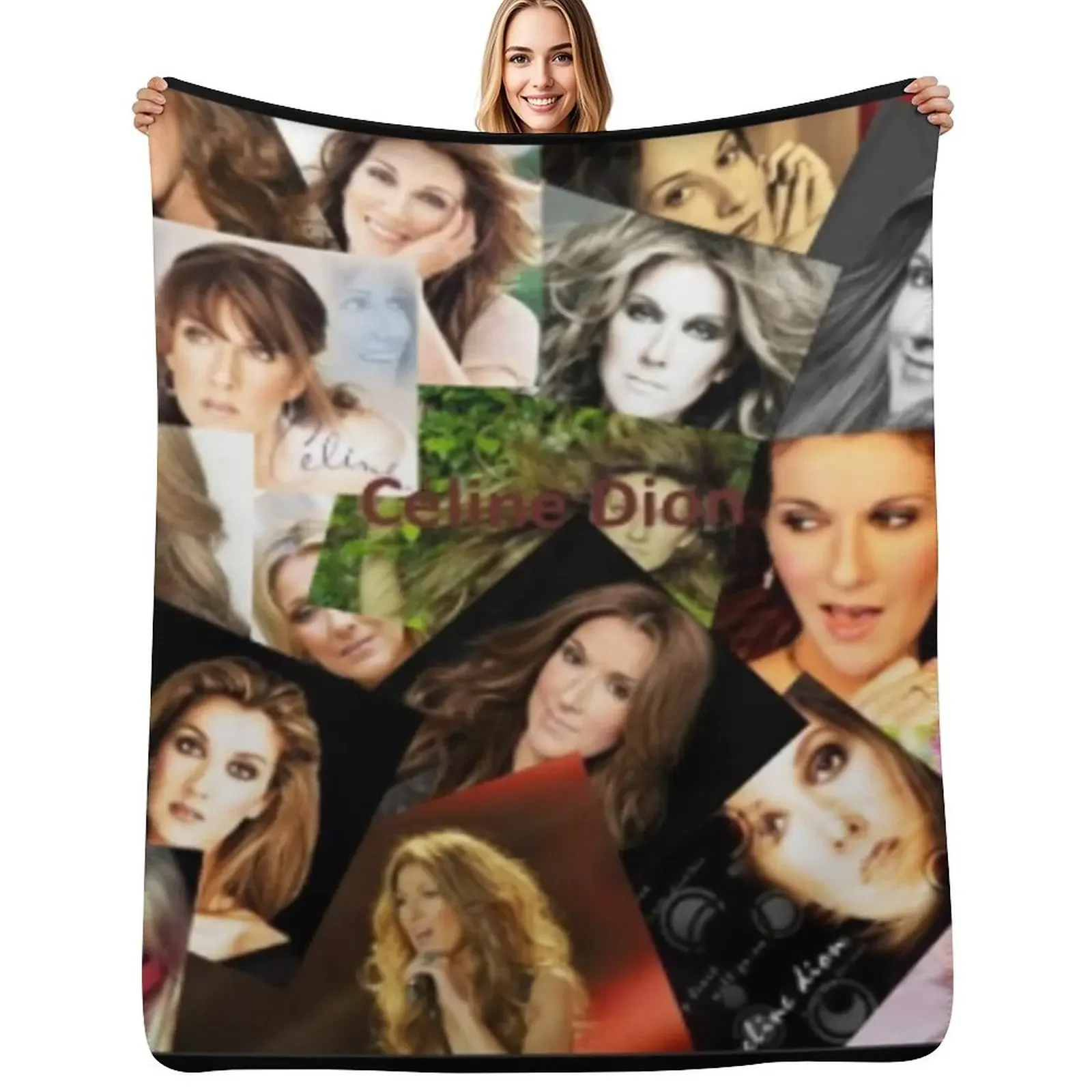 Celine Dion Pict Collection Throw Blanket Sofas Bed Nap Plaid Decorative Sofa Thermal Blankets
