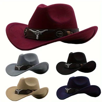 Stylish Vintage Felt Cowboy Hat for Outdoor Wear