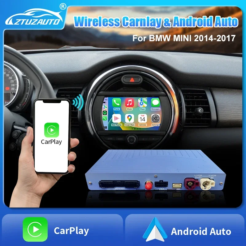 Wireless Carplay Android Auto for BMW Mini Cooper Clubman F55 F56 F54 F57 NBT System 2014-2017 Year, Support Reverse Camera
