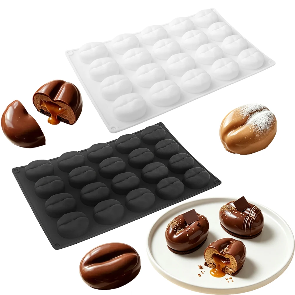 Coffee Beans Design 1 or 20-Cell Mousse Silicone Mold Chocolate Dessert Tools Silicone Cake Mold Food Grade Kitchen Bakeware