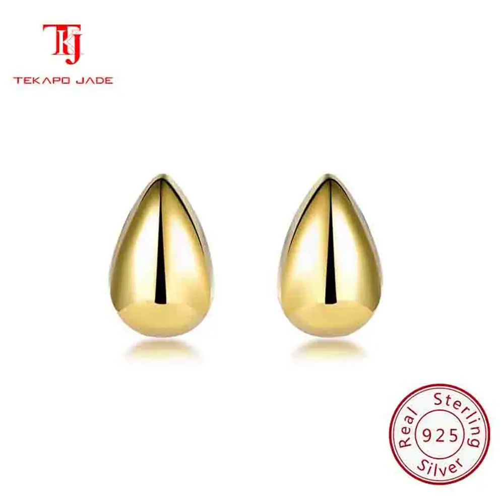 

TKJ JEWELS Fashion 925 Sterling Silver Water Drop Earrings Gold Plated Teardrop Shaped Earrings Jewelry for Women KE32269