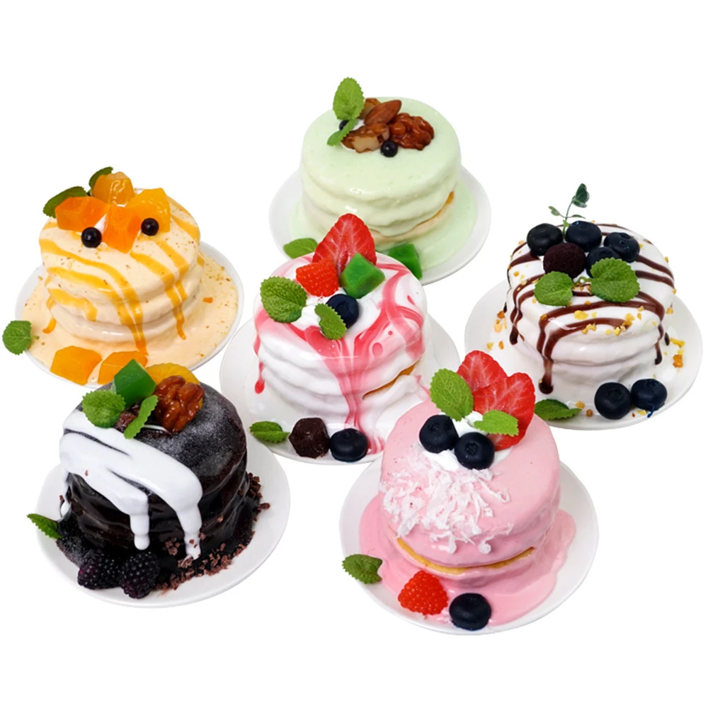 photography props food pastry baking dessert house cake shop store decor fake simulation nuts fruit 4 inch birthday cake model