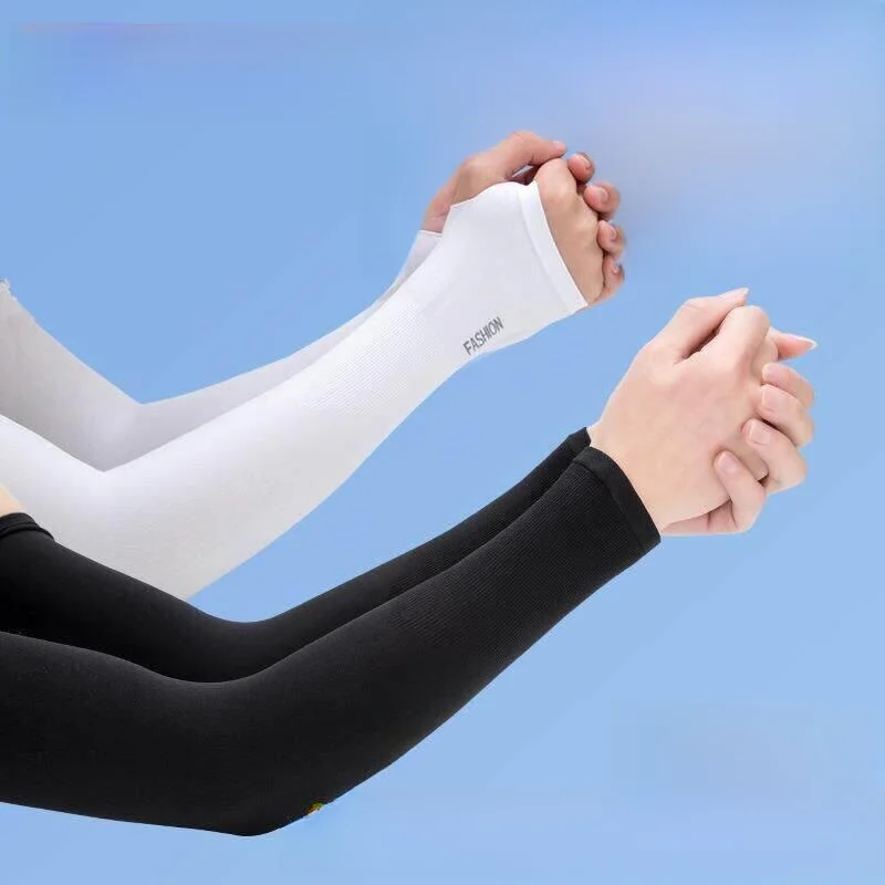 Ice Cool Sun Protection Arm Sleeves Outdoor Cycling Driving Men's Style Summer UV Protection Gloves Breathable Lightweight