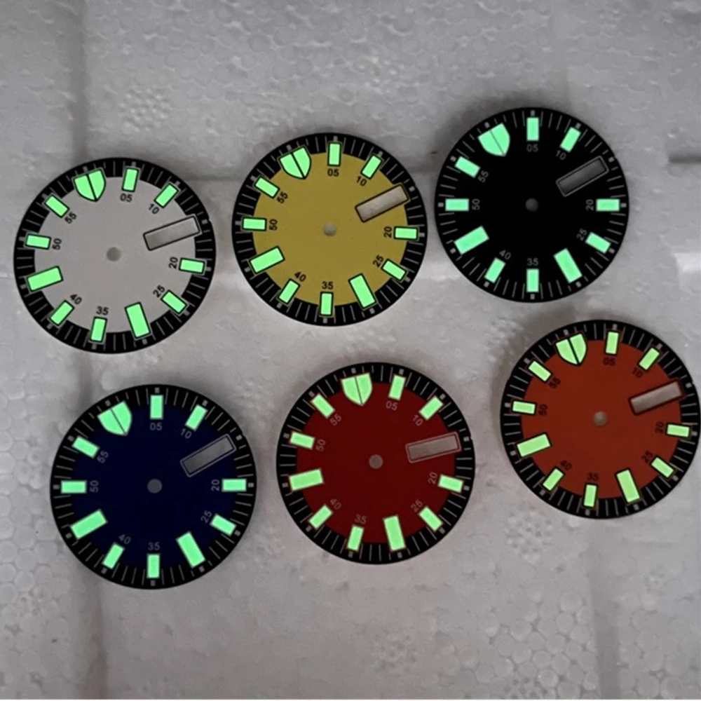Customized NH36 Dial 28.5mm Watch Dial Fit For NH36 7S26 Movement 28.5mm Green Luminous Watch Surface Dial
