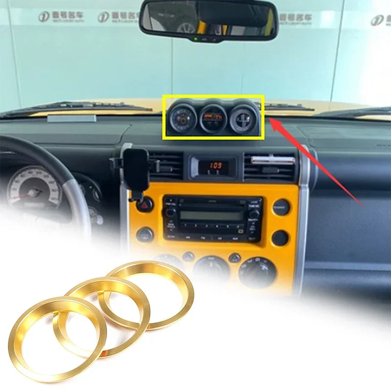 Aluminum Alloy Compass Inner Ring Trim For Toyota FJ Cruiser 2007-2021 Instrument Triple Gauge Decorative Ring Cover Accessories