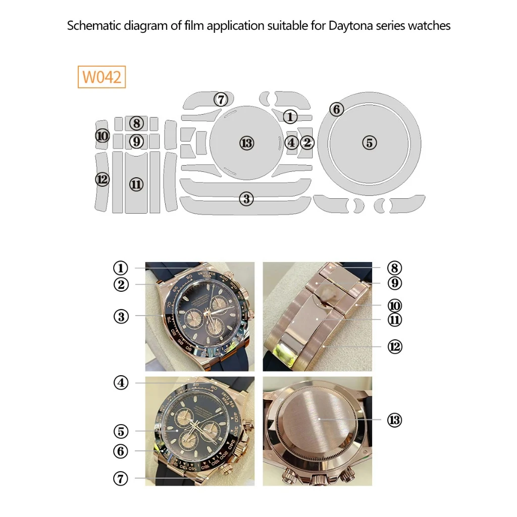 Watch Film for Daytona 116515 Full Set Scratch‑Resistant Oil‑Resistant High‑Transparent Protective Film