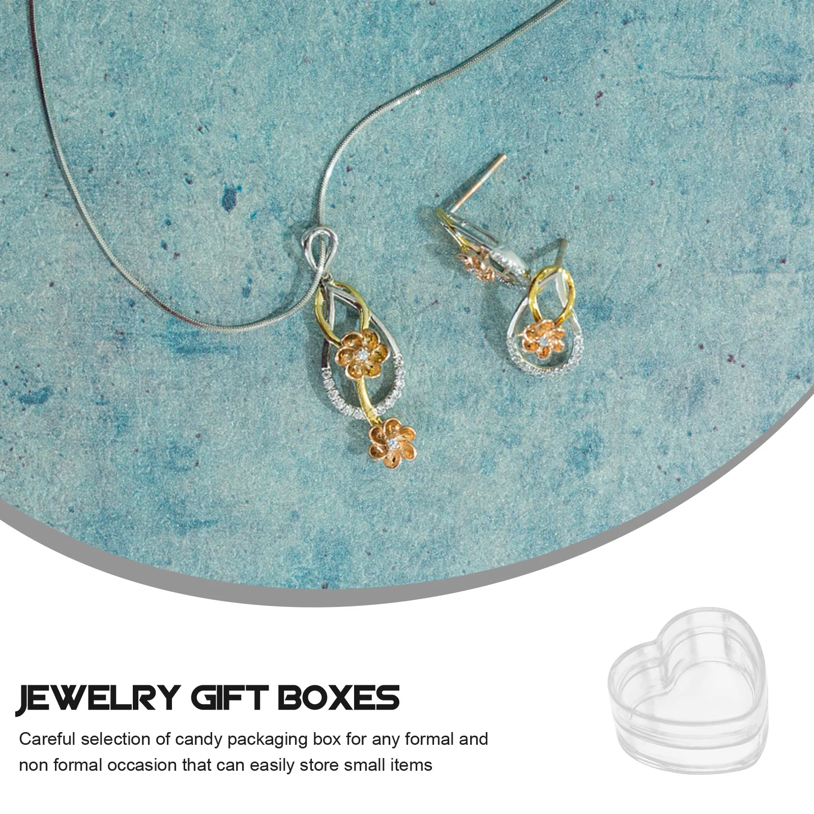 

5Pcs Heart Shape Storage Boxes Clear Candy Jewelry Gift Containers Party Favor Organizer Small Heart Boxes Storage Case