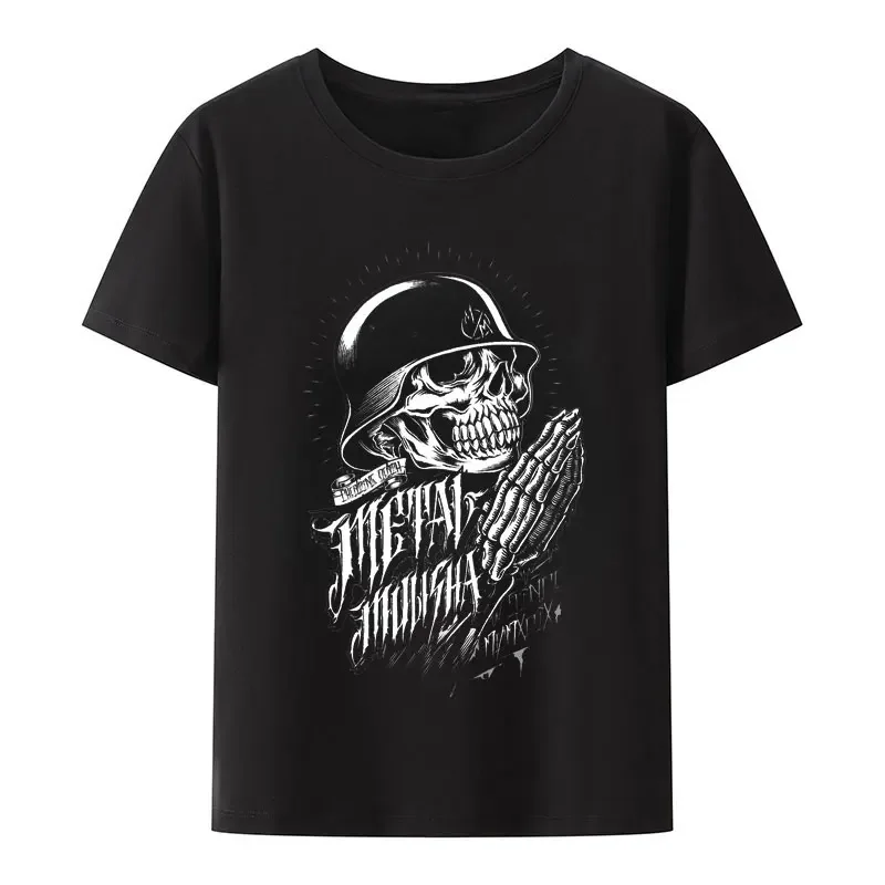 Metalowa Mulisha czaszka T-Shirt męska odzież Grunge T-Shirt dla par ubrania Anime estetyczna odzież damska koszulka koszule w stylu Harajuku