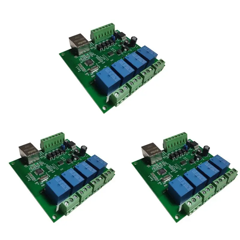 ABKJ-3X LAN Ethernet RJ45 TCP/IP WEB Remote Control Board With 4 Channels Relay UDP W5500 Networking Controller