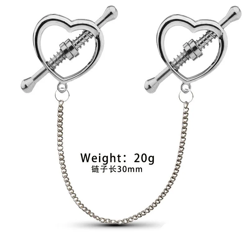 Adult SM Metal Nipple Clamps, Sexual Toys for Couples, Spring Top Plate Nipple Clamps Breast  Sexy Shop