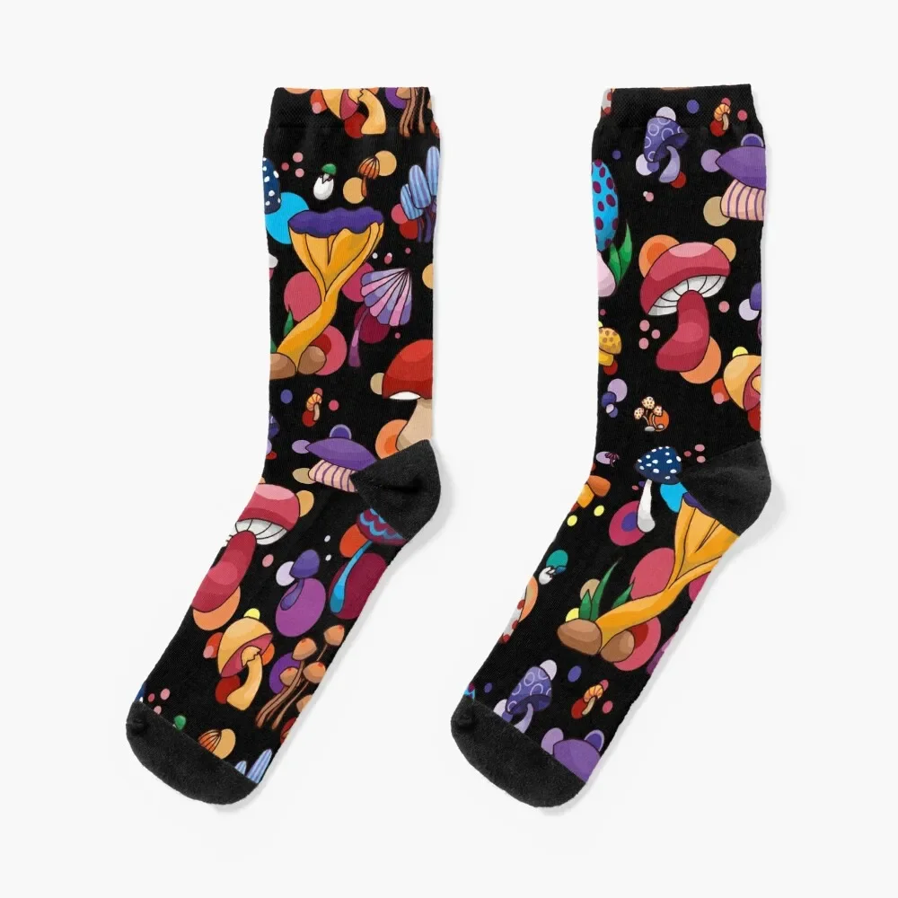 

Mushroom Socks golf winter gifts hip hop floral Socks Women Men's