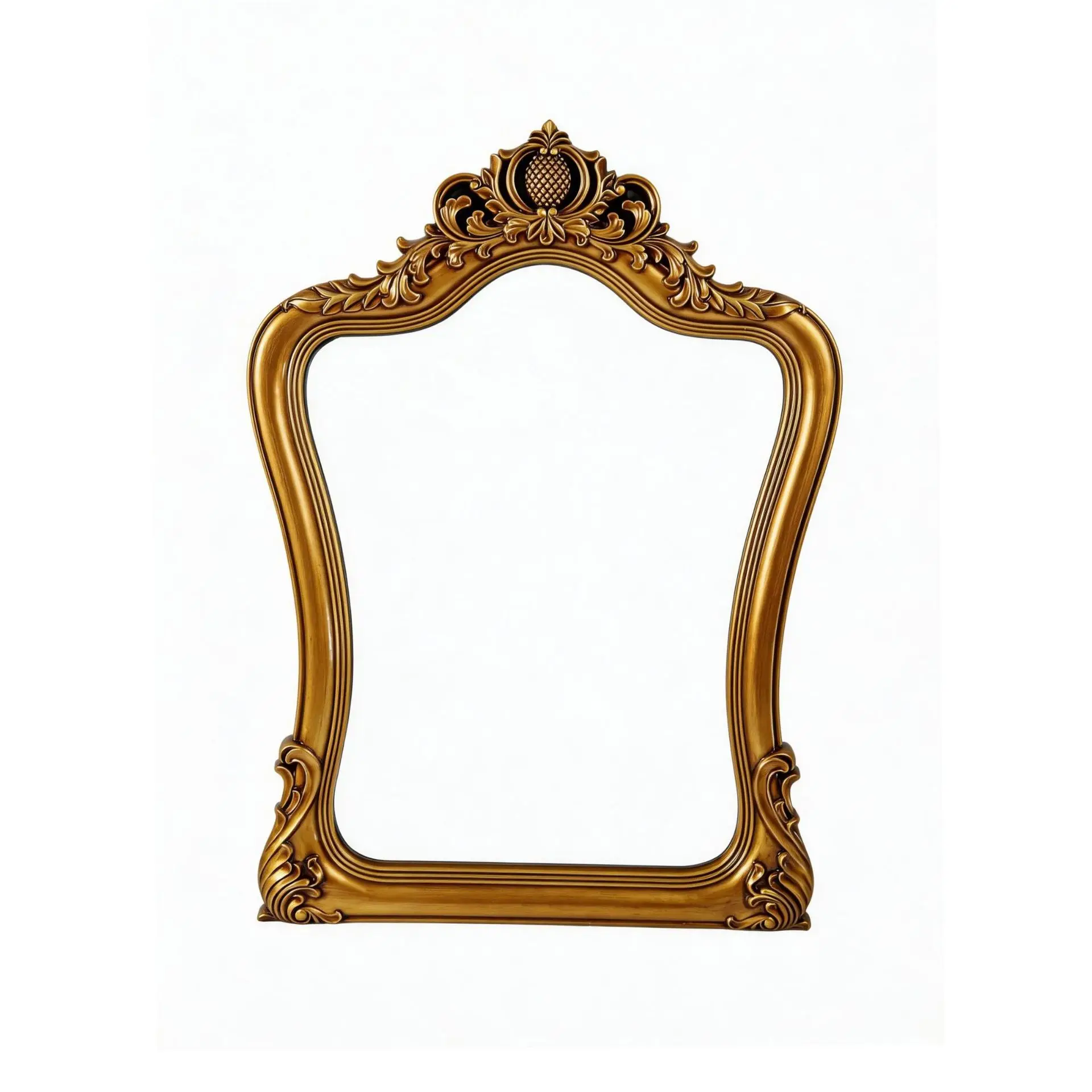 

Hollow carved bathroom mirror, French bathroom mirror, golden wall-mounted decorative , home bathroom