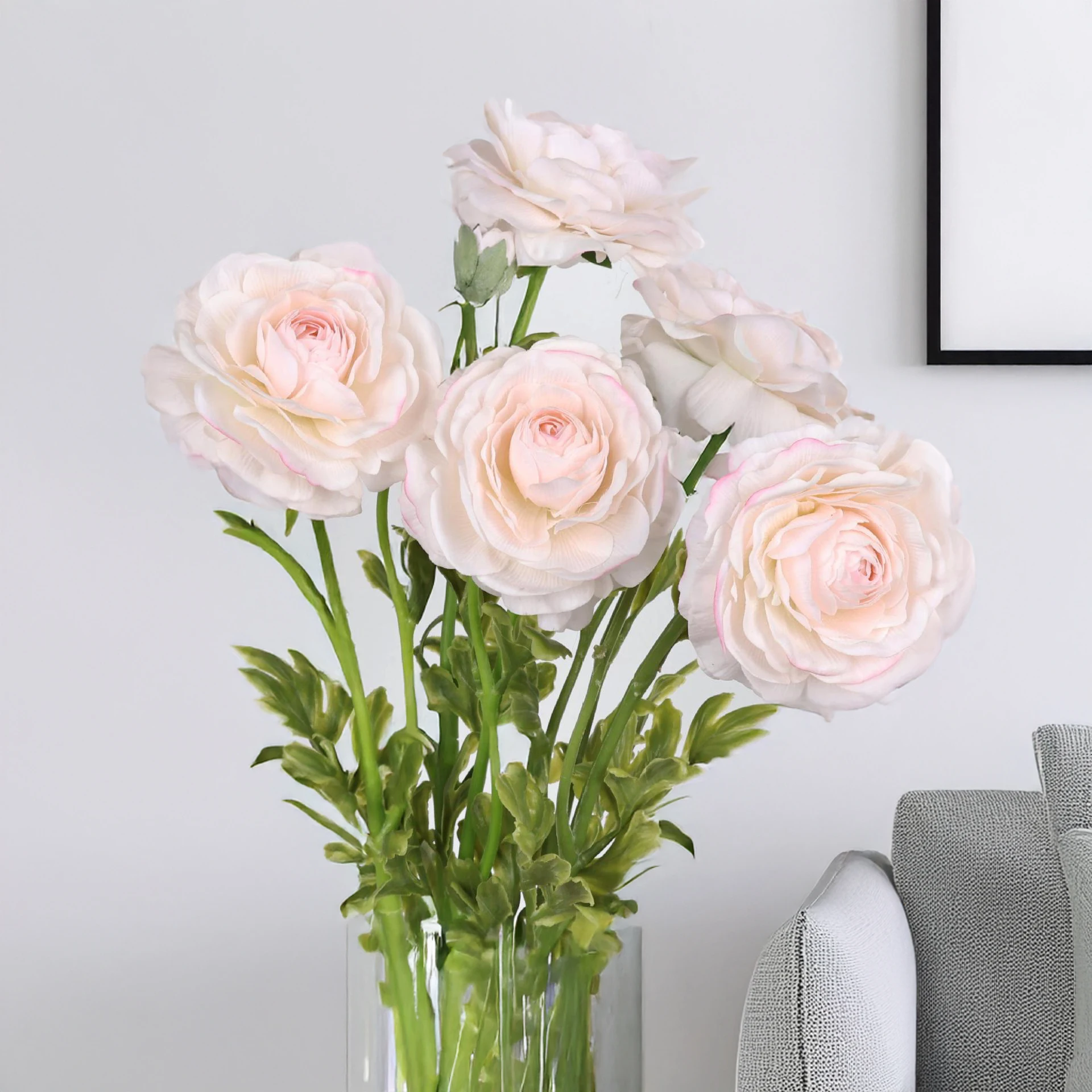 21 Inch Artificial Lotus Flower Real Touch Faux Bloom Home Table Centerpiece Hotel Wedding Floral Decoration