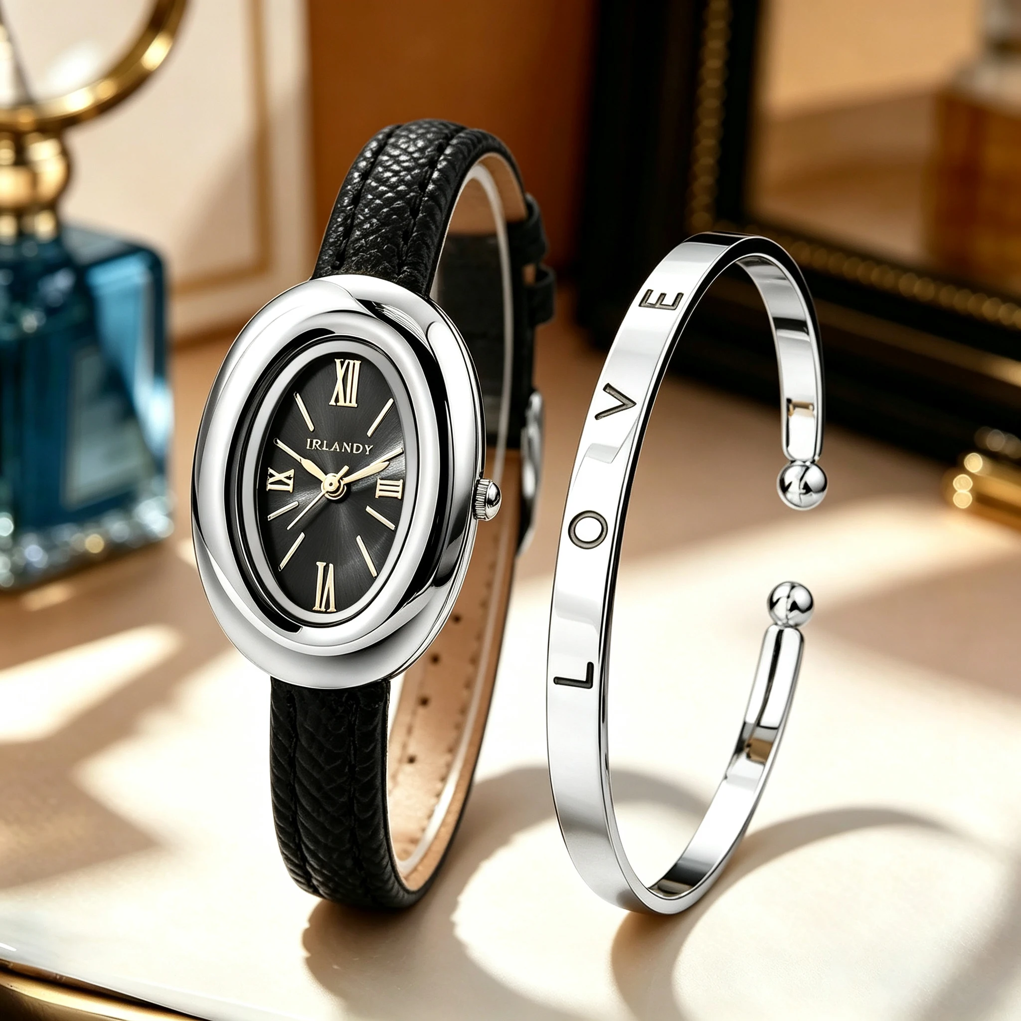 2Pcs Women's Watch Set, Fashionable & Timeless, Suitable For Eid Al‑Fitr, Easter, Christmas, Valentine's Day