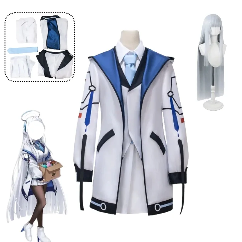 

Anime Game Archive Ushio Noa Cosplay Costume School Jk Uniform Wig Suit for Women Halloween Carnival Party Roleplay Outfit