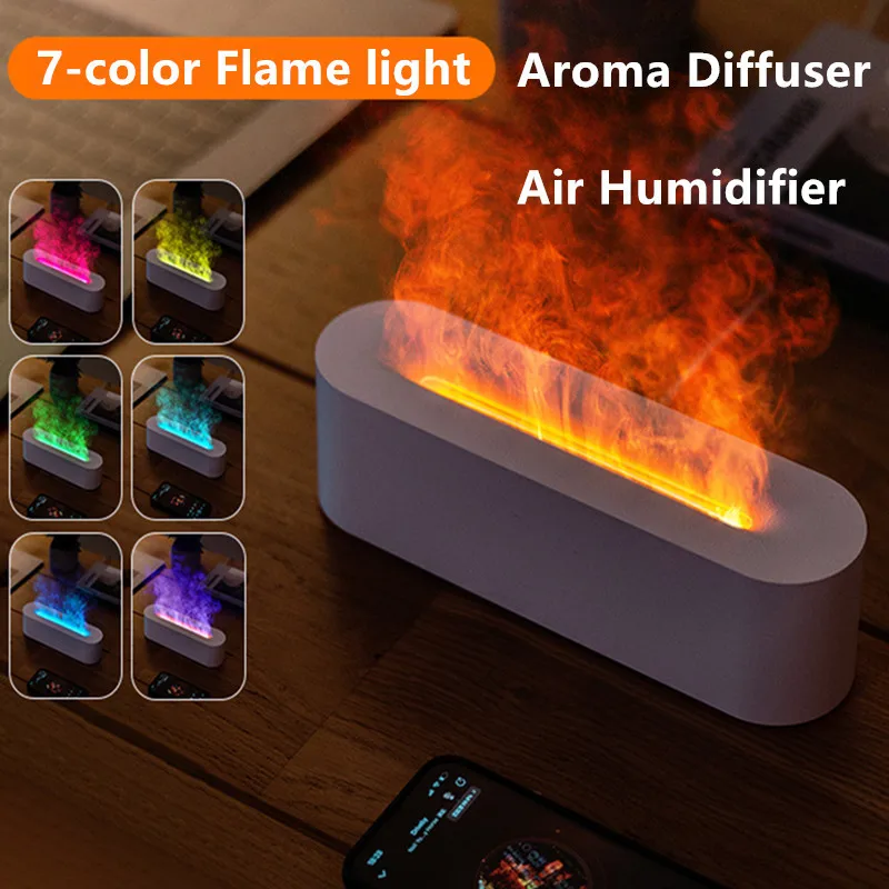 

New Mini Volcano Flame Aroma Diffuser Home Bedroom Desktop Colorful Atmosphere Lamp Air Humidifier Aroma Essential Oil Diffuser