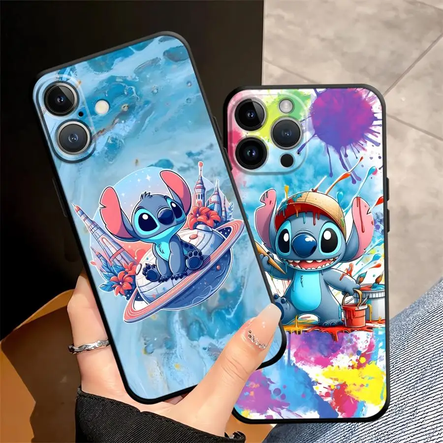 Disney Stitch Blue Case for iPhone 17 16 Pro Max 15 Plus SE 13 Mini 17Air 7 8 14 X XS XR 11 12 Soft Back Phone Cover