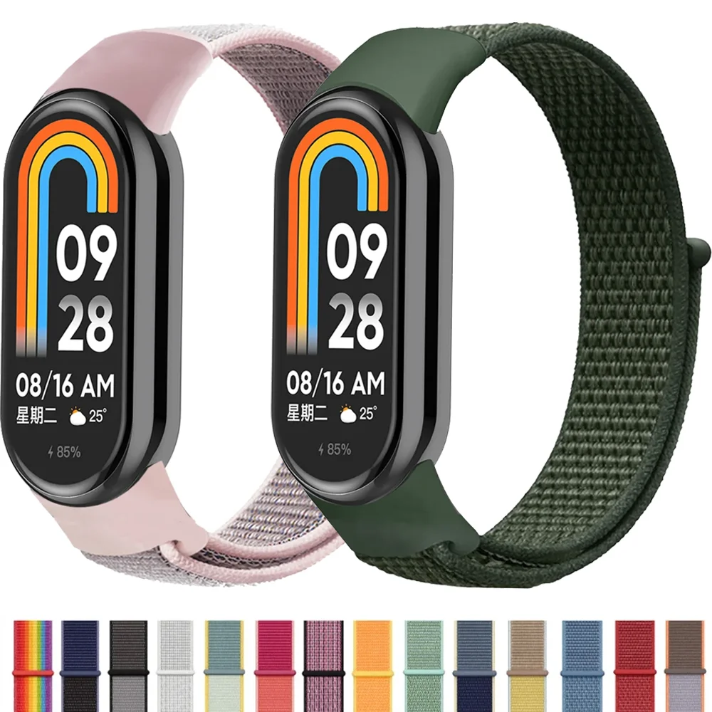 Nylon-Schlaufenarmband für Xiaomi Mi Band 8 9 10 Smart Watch Armband Armband Correa für Mi Band 10 9 8 Armbandzubehör