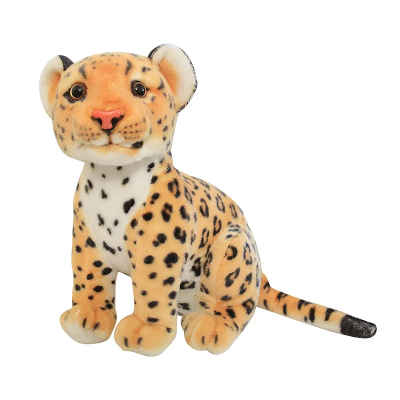 New Lifelike Leopard Lion Panther Plush Toys Realistic Wild Animal Stuffed Doll Soft Pillow Birthday Gift for Kids