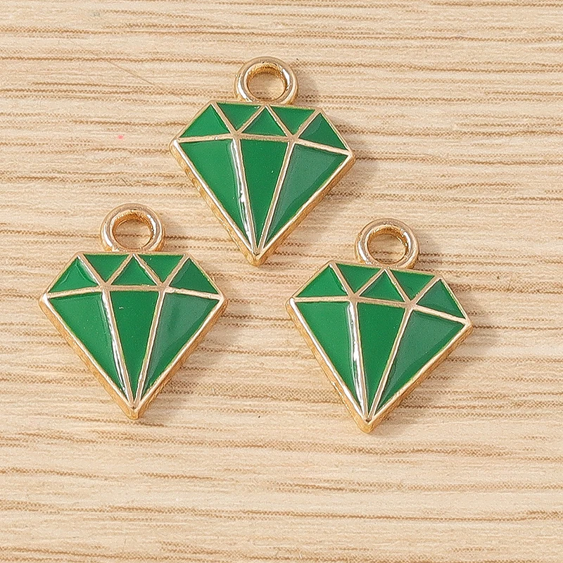 10 Stück 11x14mm süße Emaille Dreieck Form Charms Anhänger für Schmuckherstellung Tropfen Ohrringe Halskette Armbänder DIY Bastelbedarf – Detail 8