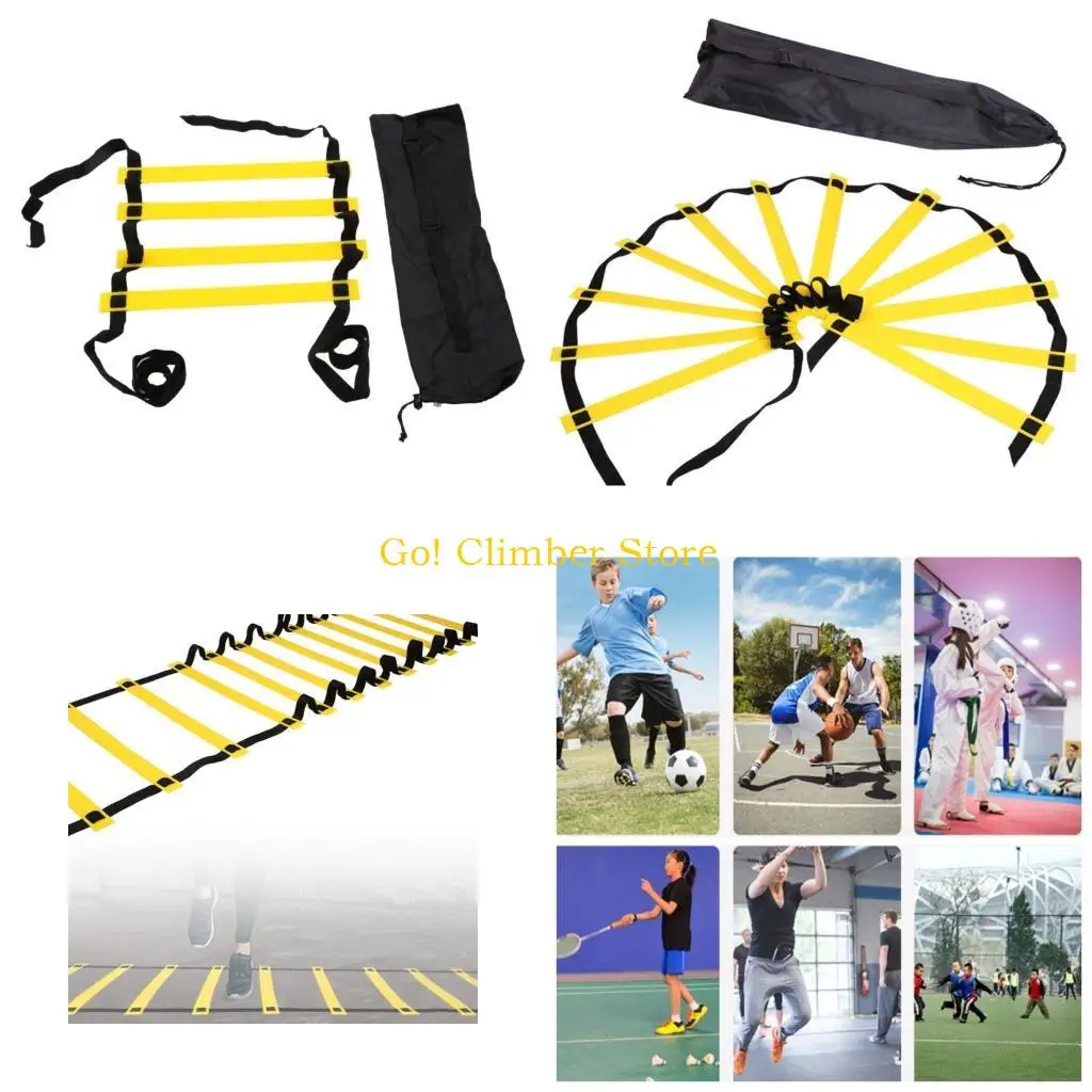 Q84C Agility Speed Ladder bóng đá bóng đá Đào tạo linh hoạt và mang túi cho trẻ Bộ thiết bị thể thao người lớn