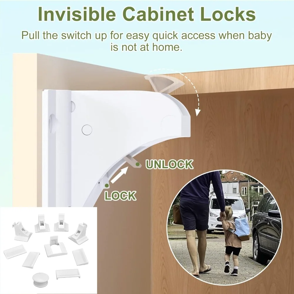 

Baby Safety Magnetic Cabinet Lock Invisible Drawer Lock Child Proof Cabinet Locks for Cupboard Door Fridge for Kids Protection