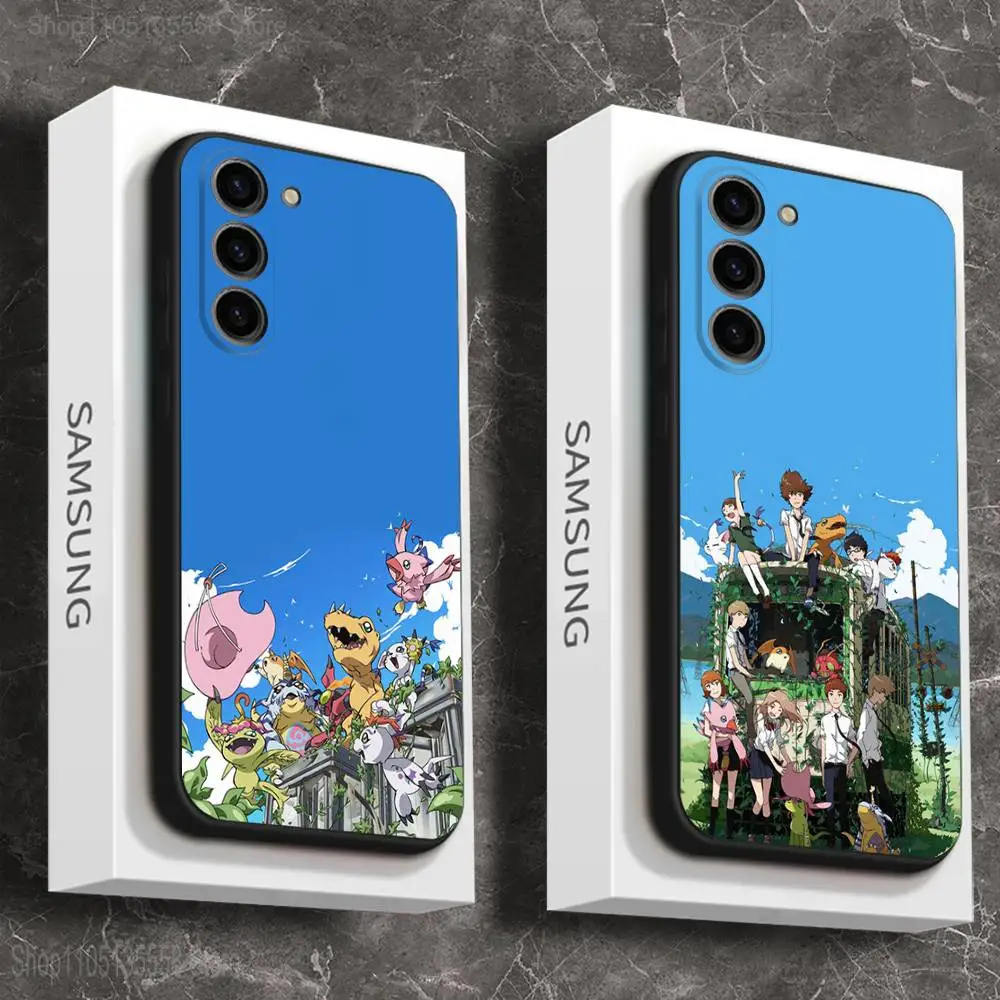 

Cute Digimon Digital Monster Phone Case For Samsung Galaxy A 91,80,73,72,71,53,52,51,22,5G Shockproof Soft Black Cover