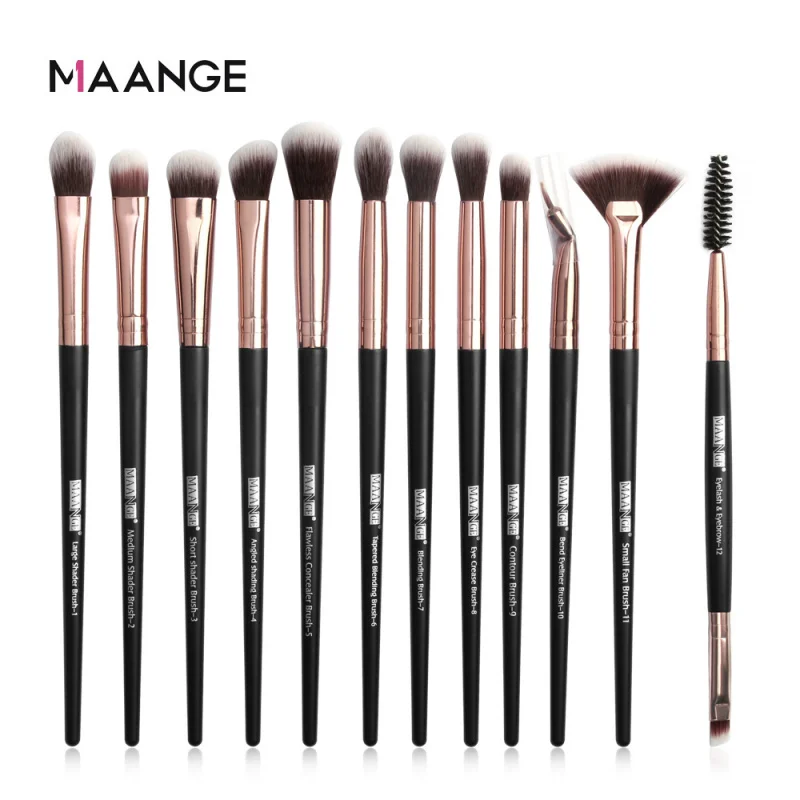 12Makeup Brush Full Set of Portable Beauty Tools Eyeshadow Brush Set