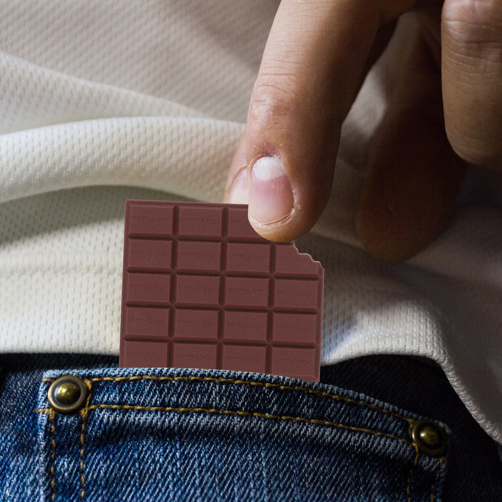 

2pcs Chocolate Pattern Writing Stickers Portable Memo Pads For Office School Students Practical Creative Paper