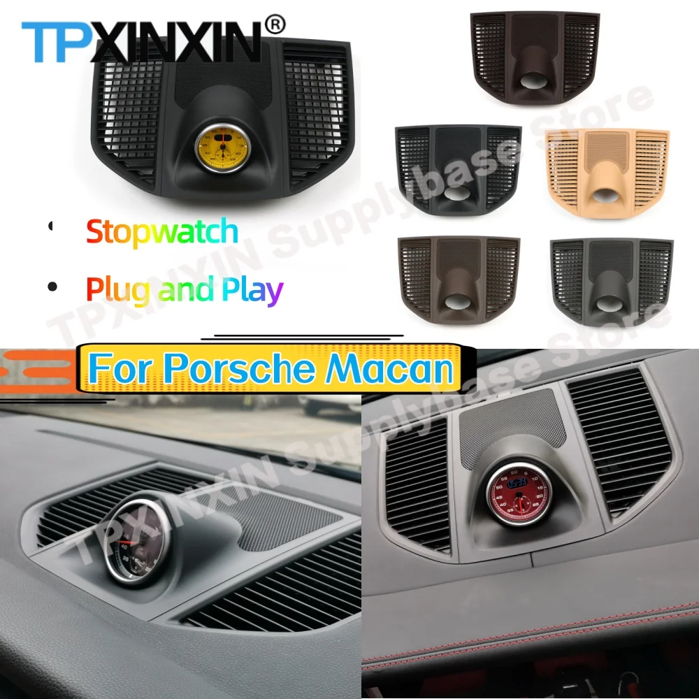 For Porsche Macan Stopwatch Car Clock Digital Dashboard Clock Digital Display Car Center Console Clock Interior Accessories