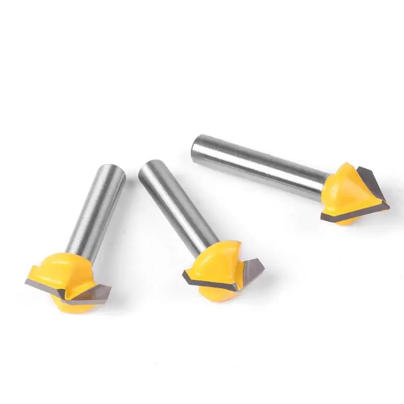 V Groove Router Bit Carbide Point V Shape Milling Cutter Wear Resistant Woodworking Engraving Carving Tool