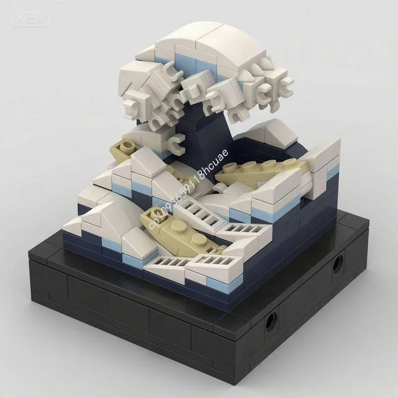 151 pièces MOC La Grande Vague de Kanagawa, blocs de construction, cadeau de festival, expression créative, DIY, parfait pour les projets personnalisés