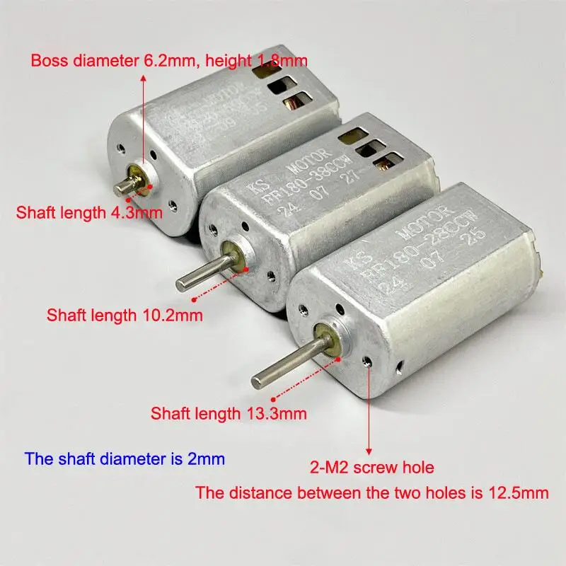 1Pcs Mini 180 Carbon Brush Motor FF180 DC 3.7V High Speed Motor Cooling Hole For RC Aircraft Toy Car Engine