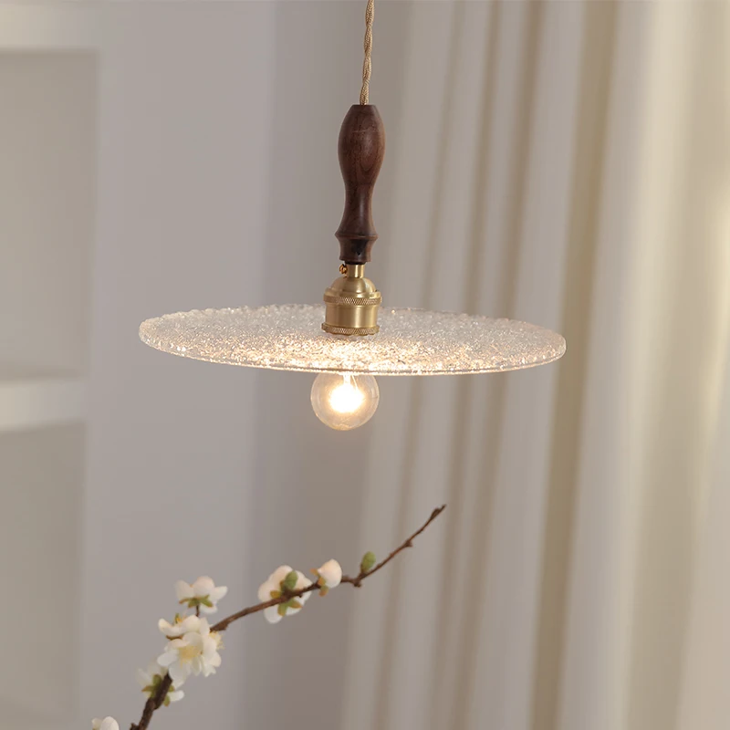 IWHD اليابانية الحد الأدنى قلادة LED ضوء واضح التعميم الزجاج القهوة لوفت ديكور عناصر تعليق مصباح معلق Pendelleuchte